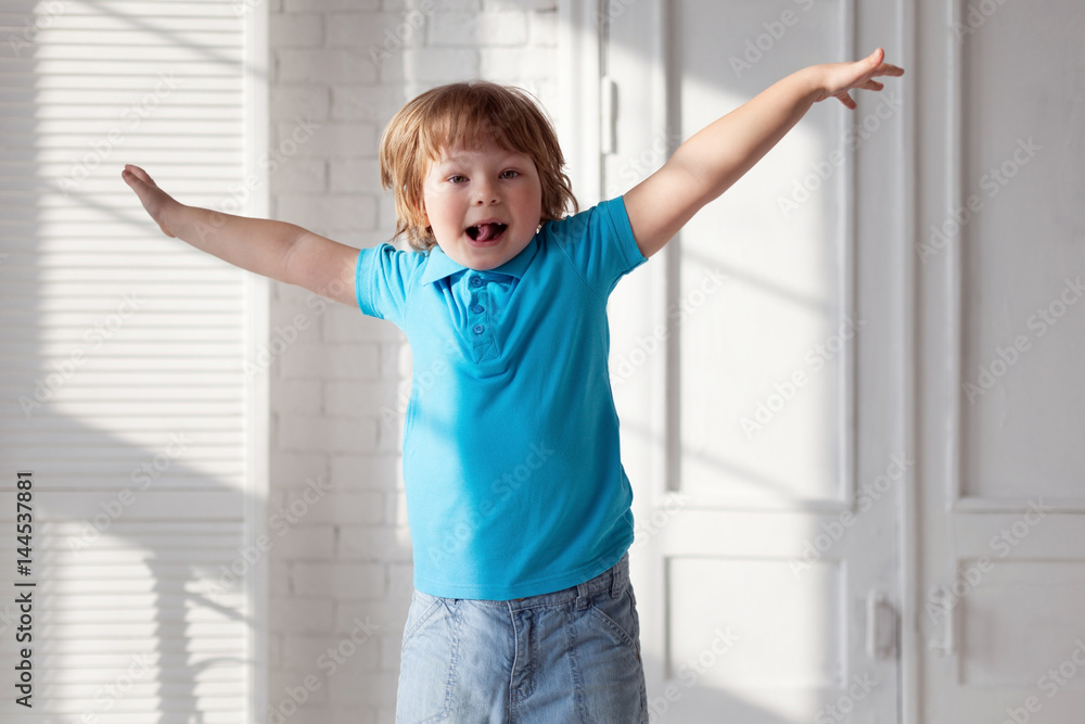 child jumping on the bed in the bedroom child jumping on the bed in the bedroom