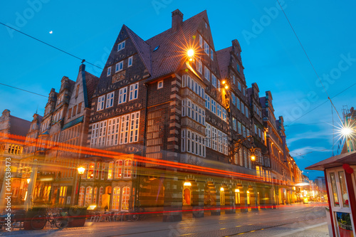 Raths-Buildings on the ancient Market Square in the centre of the Hanseatic City of Bremen, Germany