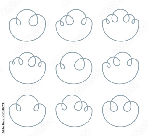 Clouds set simple vector icons.