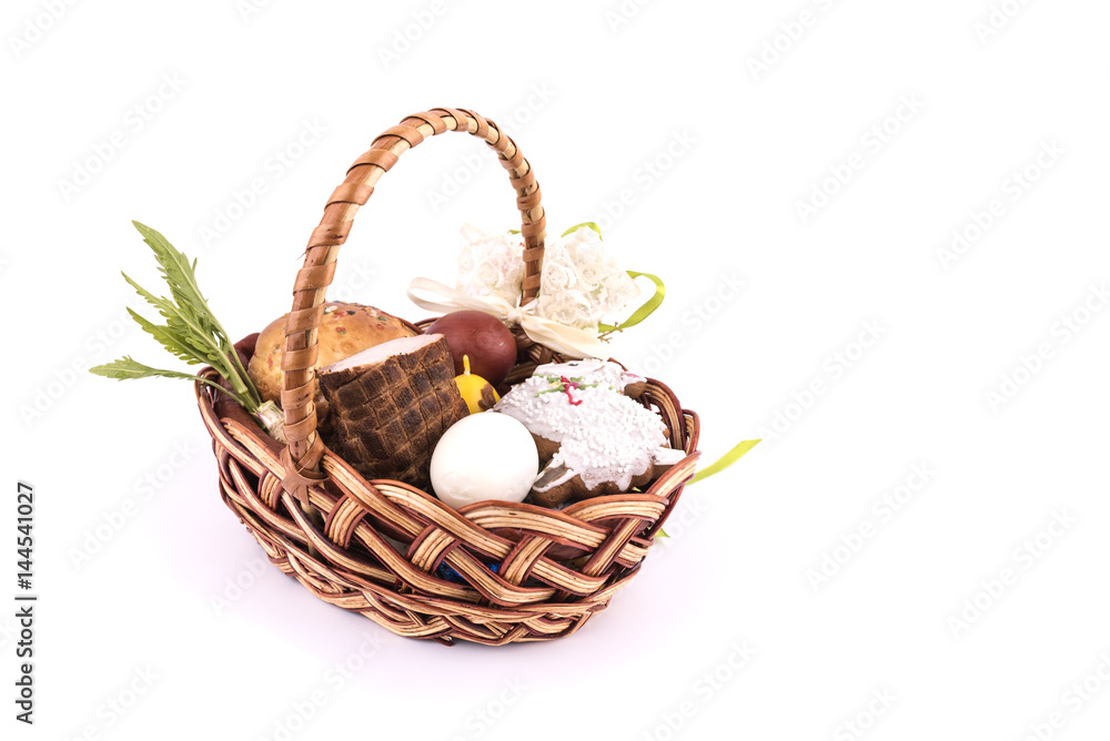 Small children's Easter basket meal for sanctify, Ukraine Small children's Easter basket meal for sanctify, Ukraine