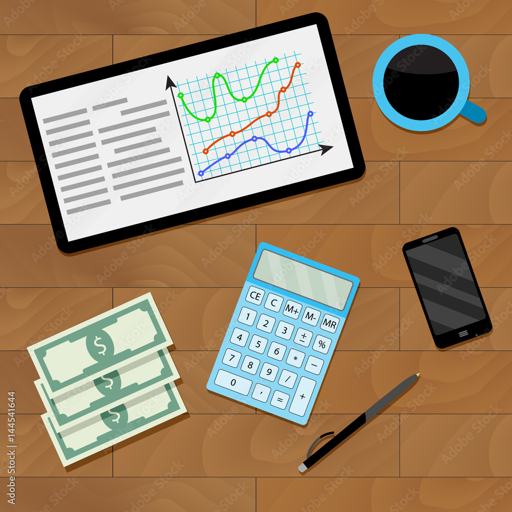 Market chart on tablet Market chart on tablet