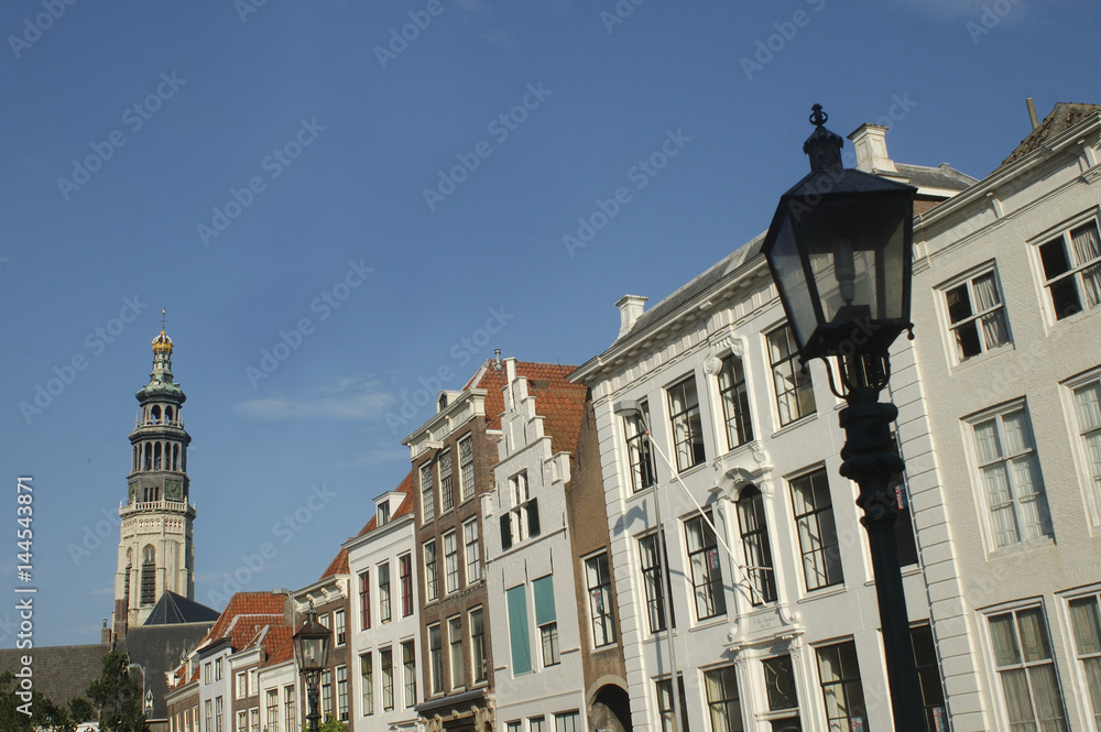 A city view of the town Middelburg in Zeeland, the Netherlands