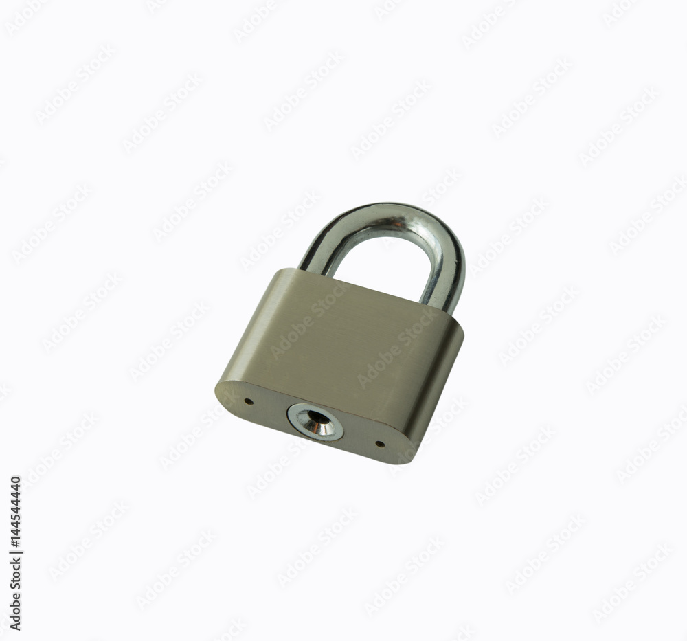 Silver padlock isolated on white background Silver padlock isolated on white background