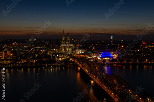Deutzer bridge in Cologne at night