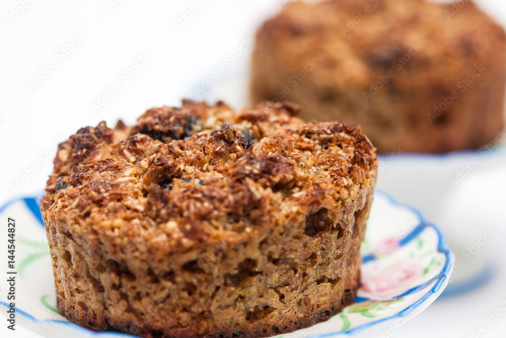 Wheat bran muffins preparation : Just baked integral wheat bran muffins