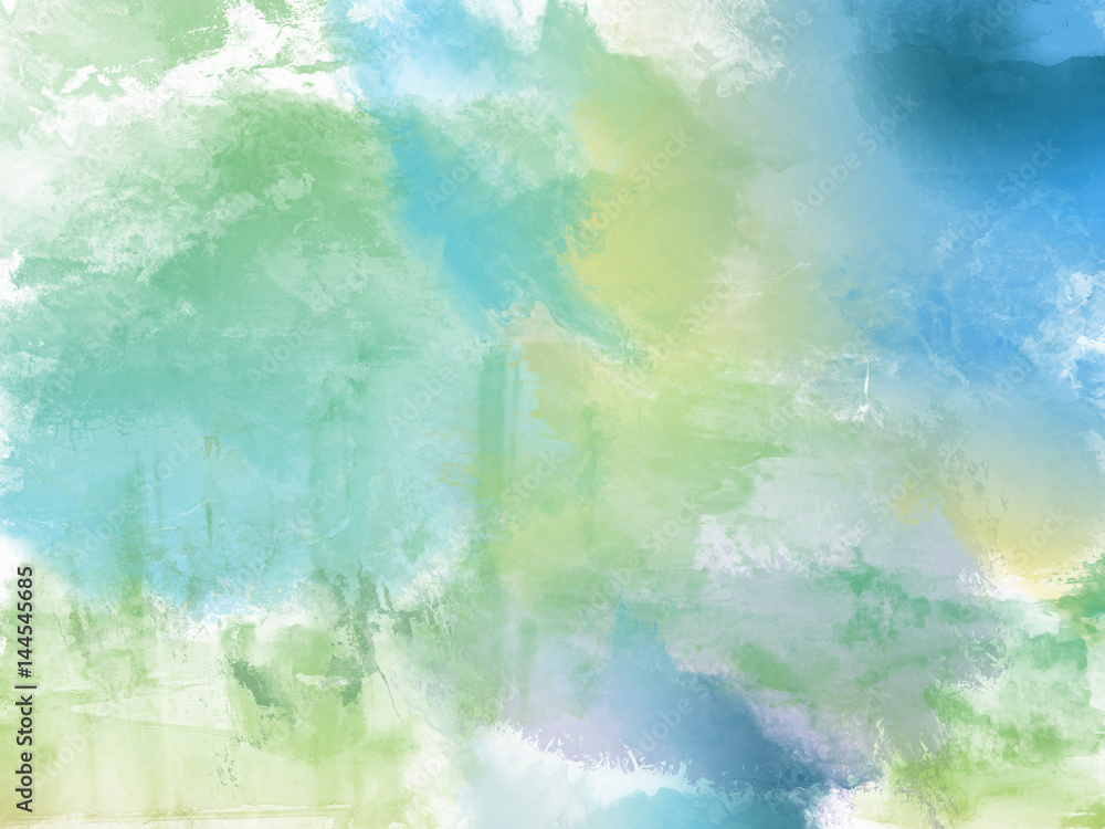 Beautiful soft Blue and green  Watercolor Background