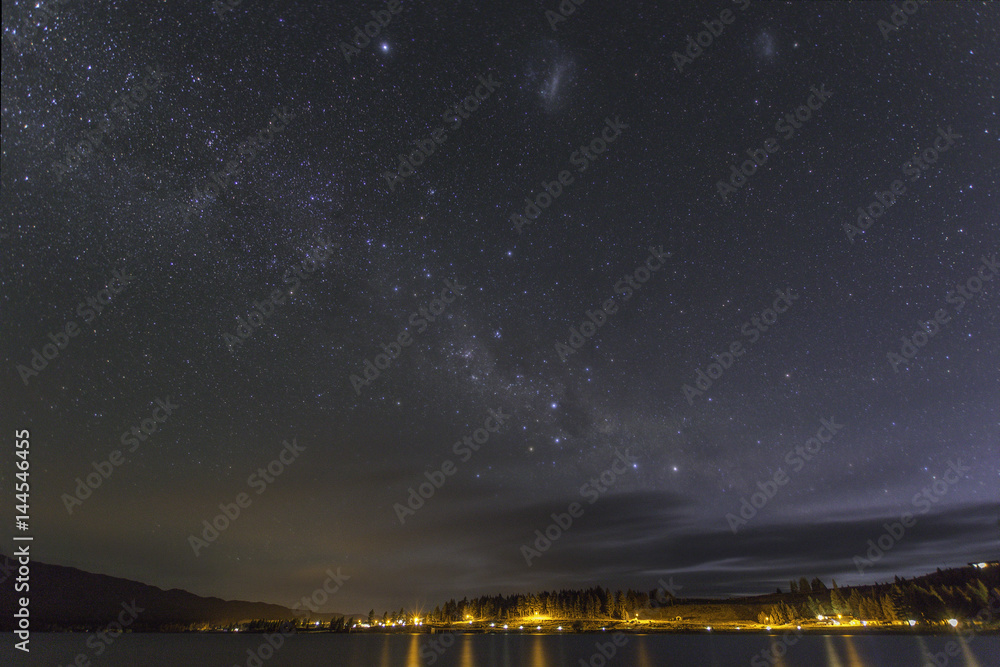 Milky Way over Lake Tekapo Stock Photo | Adobe Stock