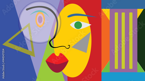 Abstract colorful background of the person who explores the world