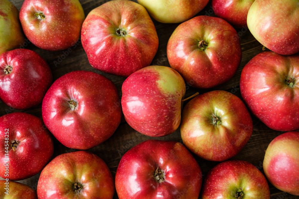 Red ripe apples close-up Red ripe apples close-up
