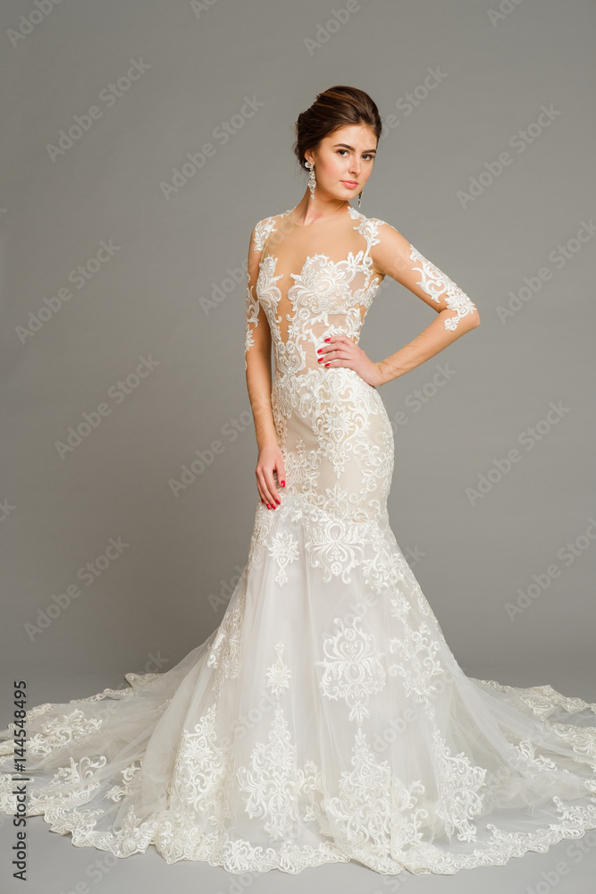 beautiful young bride in white wedding dress beautiful young bride in white wedding dress
