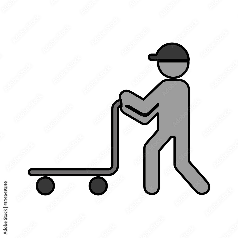 airport worker silhouette icon vector illustration design
