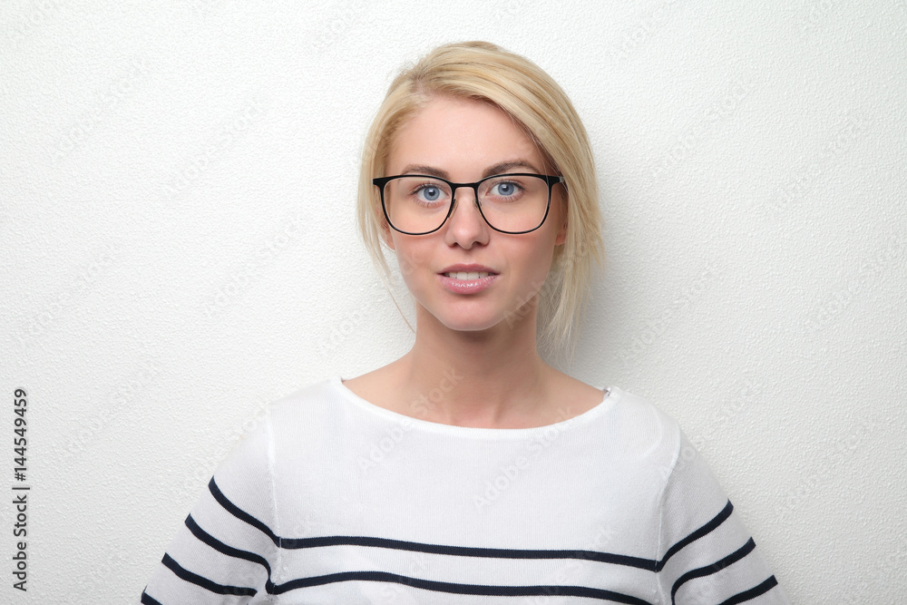 attractive caucasian smiling woman on white attractive caucasian smiling woman on white