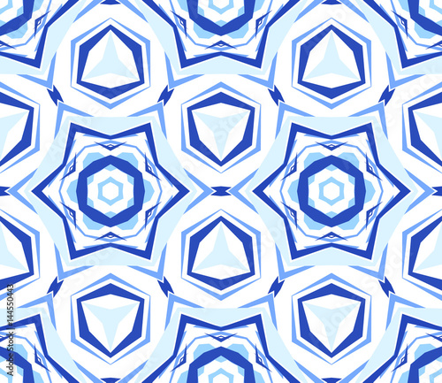 Kaleidoscope White Blue Star Background