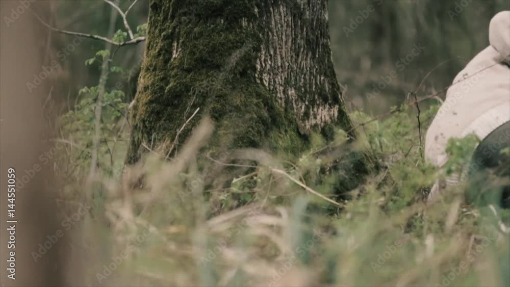 Person Runs Through The Woods Person Runs Through The Woods