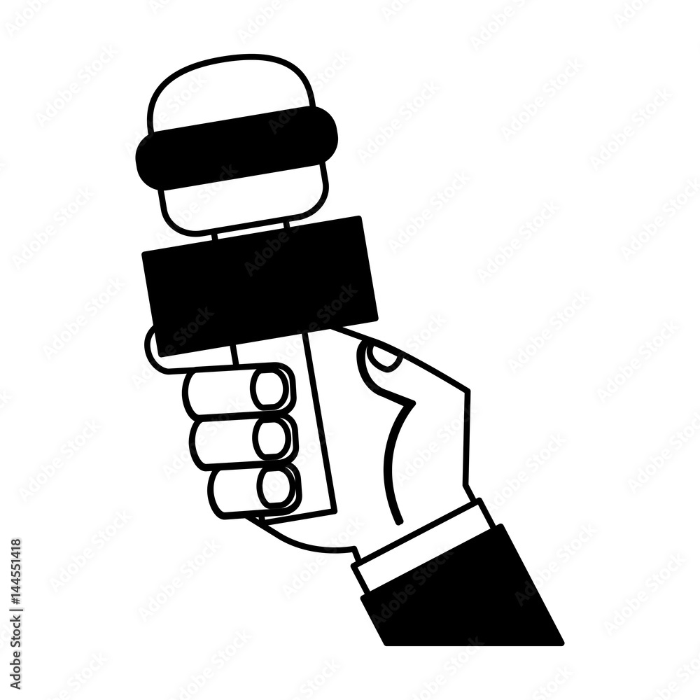 Journalist microphone isolated icon vector illustration design