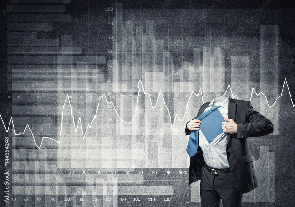 Headless super businessman