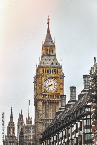 Big Ben against cloudy sky  London  UK