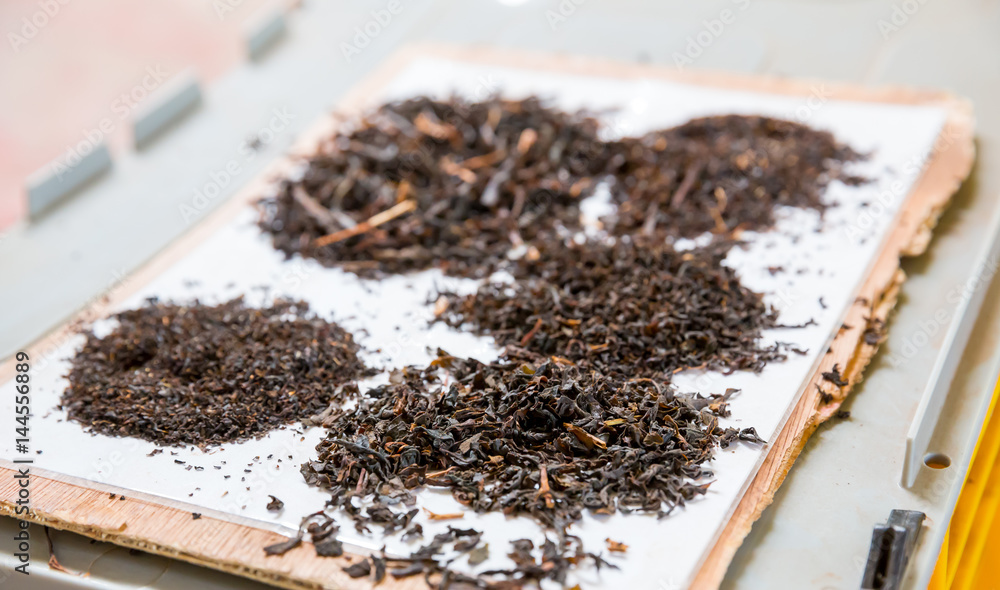 Collection of Ceylon teas closeup view Collection of Ceylon teas closeup view