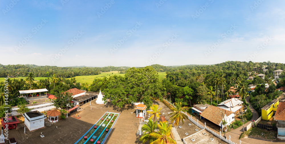Village in tropical forest on Ceylon panorama view Village in tropical forest on Ceylon panorama view