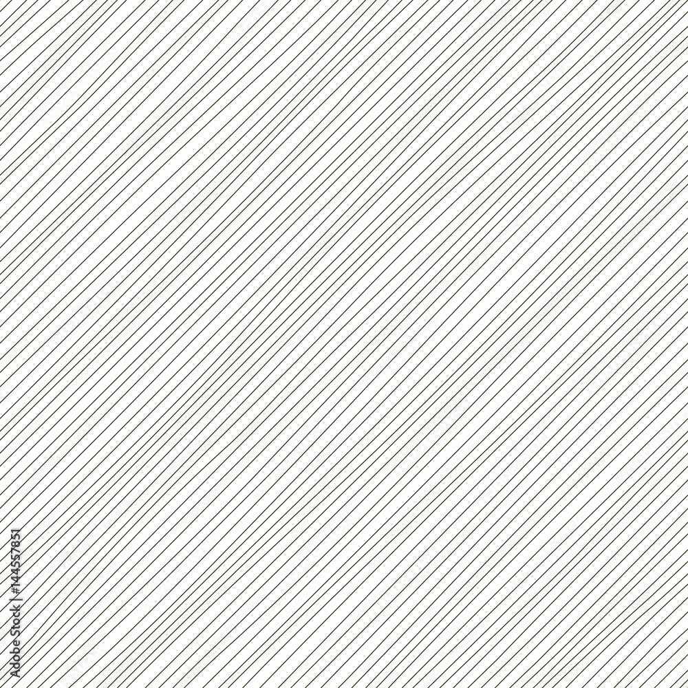 Vector illustration of monochrome seamless pattern. Diagonal lines texture. Simple design. Abstract background. Black and white illustration. Minimalistic style. 