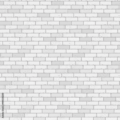White and gray wall brick background. Rustic blocks texture template. Seamless pattern. Vector illustration of building block.