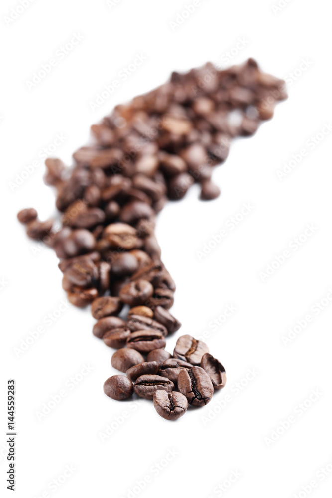 Roasted coffee beans isolated on a white Roasted coffee beans isolated on a white