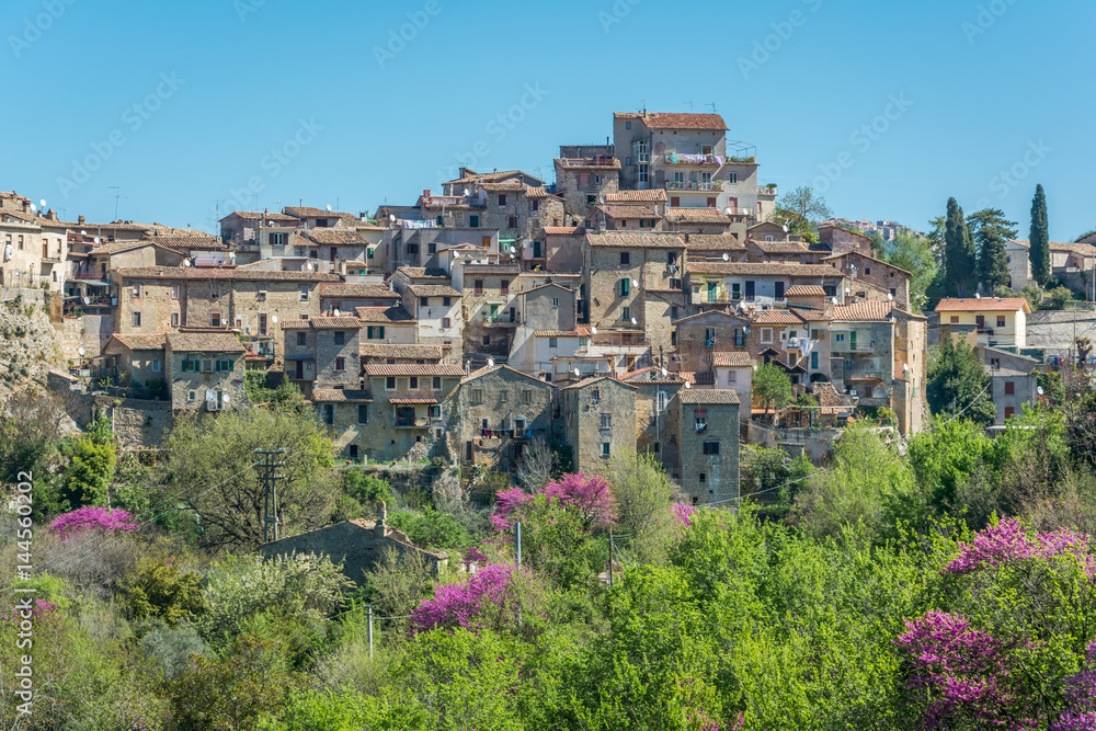 Panoramic view of Toffia, Rieti Province, Latium, Italy