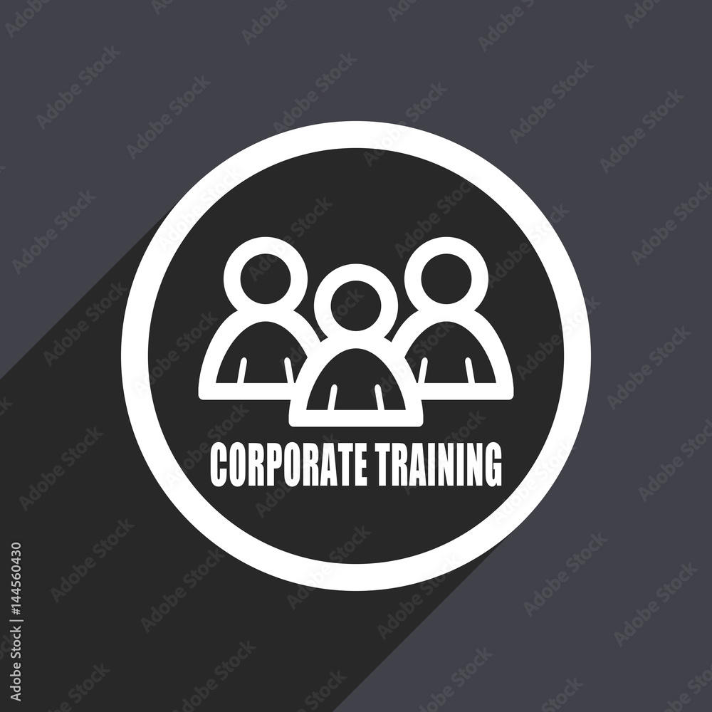 Corporate training flat design vector icon. Corporate training flat design vector icon.