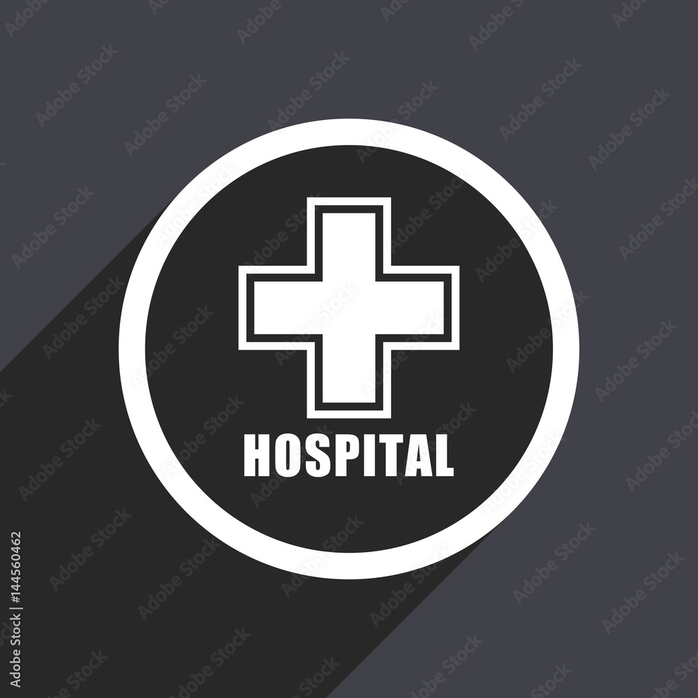 Obraz premium Hospital flat design vector icon.