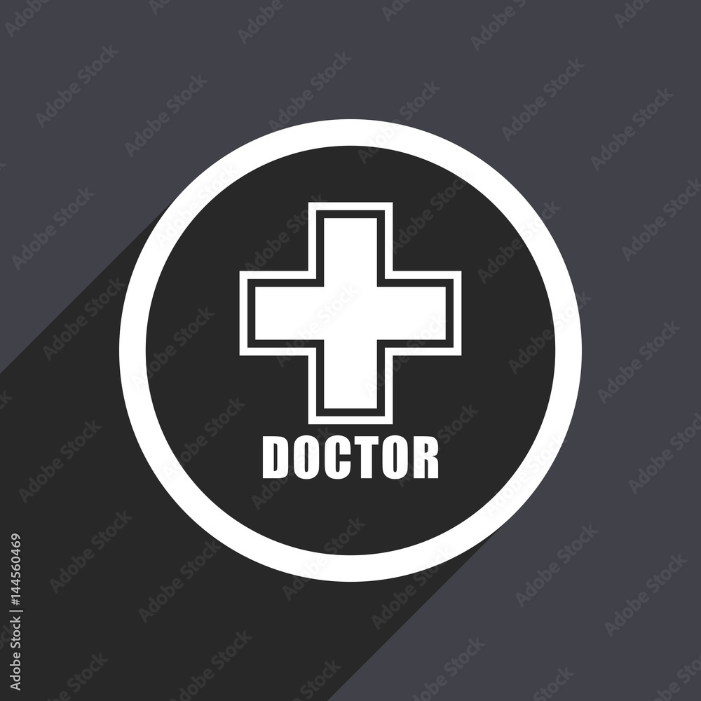 Fototapeta premium Doctor flat design vector icon.