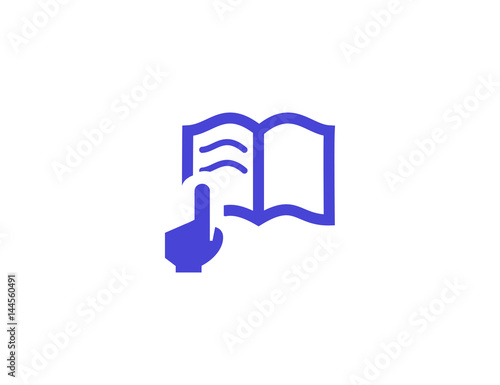 Vector flat studying literature icon