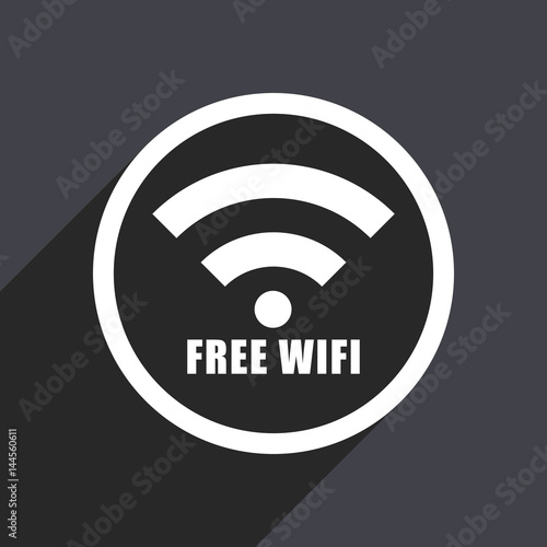 Free wifi flat design vector icon.