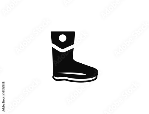 Flat black vector boot icon