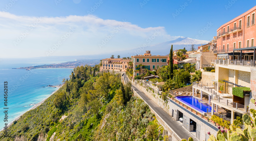 Sicily's Taormina with Etna Erupsion 