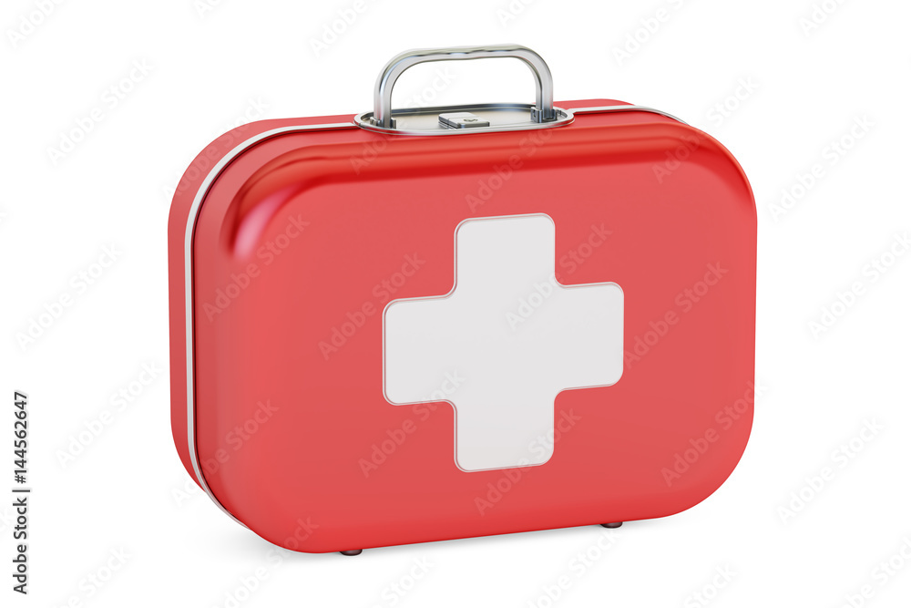 First Aid Kit, 3D rendering First Aid Kit, 3D rendering