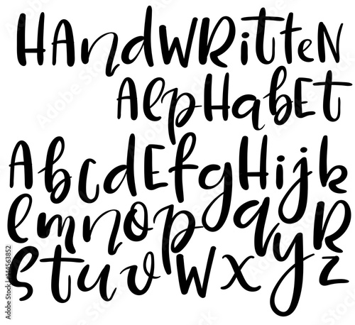 Vector handwritten alphabet. Different style of letters. Doodle abc