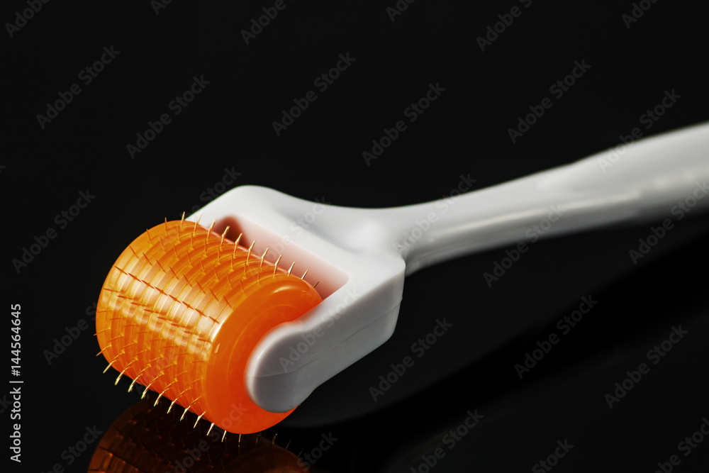 Dermaroller for medical micro needling therapy. Tool also known as: Derma roller, mesoroller, meso-roller, mesopen. Dermaroller for medical micro needling therapy. Tool also known as: Derma roller, mesoroller, meso-roller, mesopen.