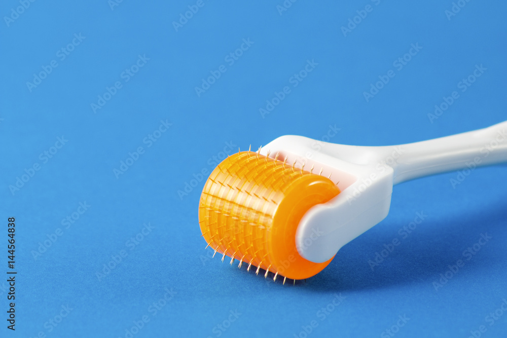 Dermaroller for medical micro needling therapy. Tool also known as: Derma roller, mesoroller, meso-roller, mesopen. Dermaroller for medical micro needling therapy. Tool also known as: Derma roller, mesoroller, meso-roller, mesopen.