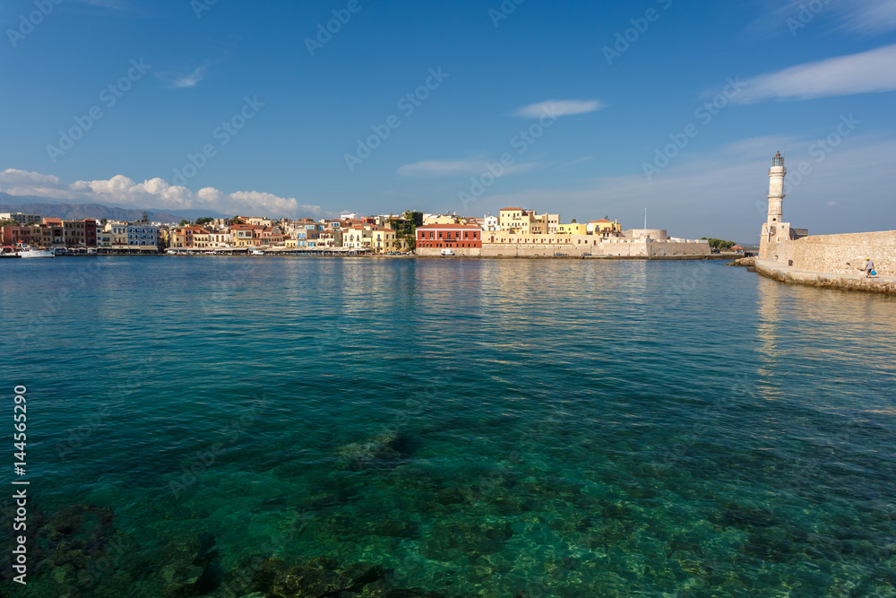 View of the port of Chania.