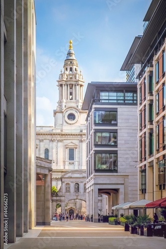 View of St Paul's Cathedral from Paternoster Square, London, UK. photo