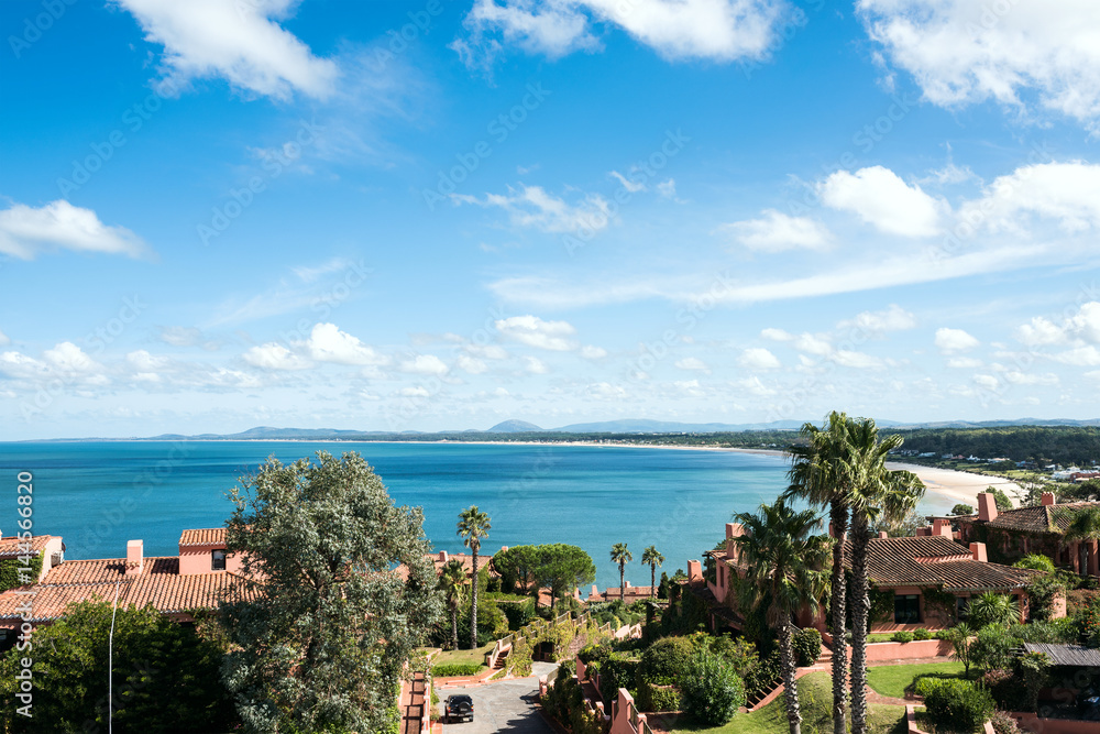 Obraz premium Breathtaking view from Whales Peninsula (Punta Ballena), close to Punta del Este resort town, Maldonado, Uruguay