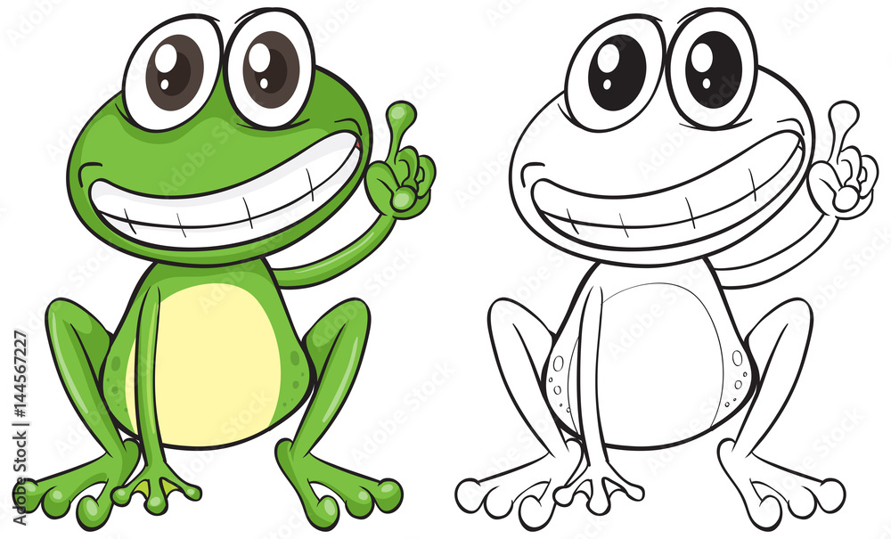 Naklejka premium Animal outline for funny frog