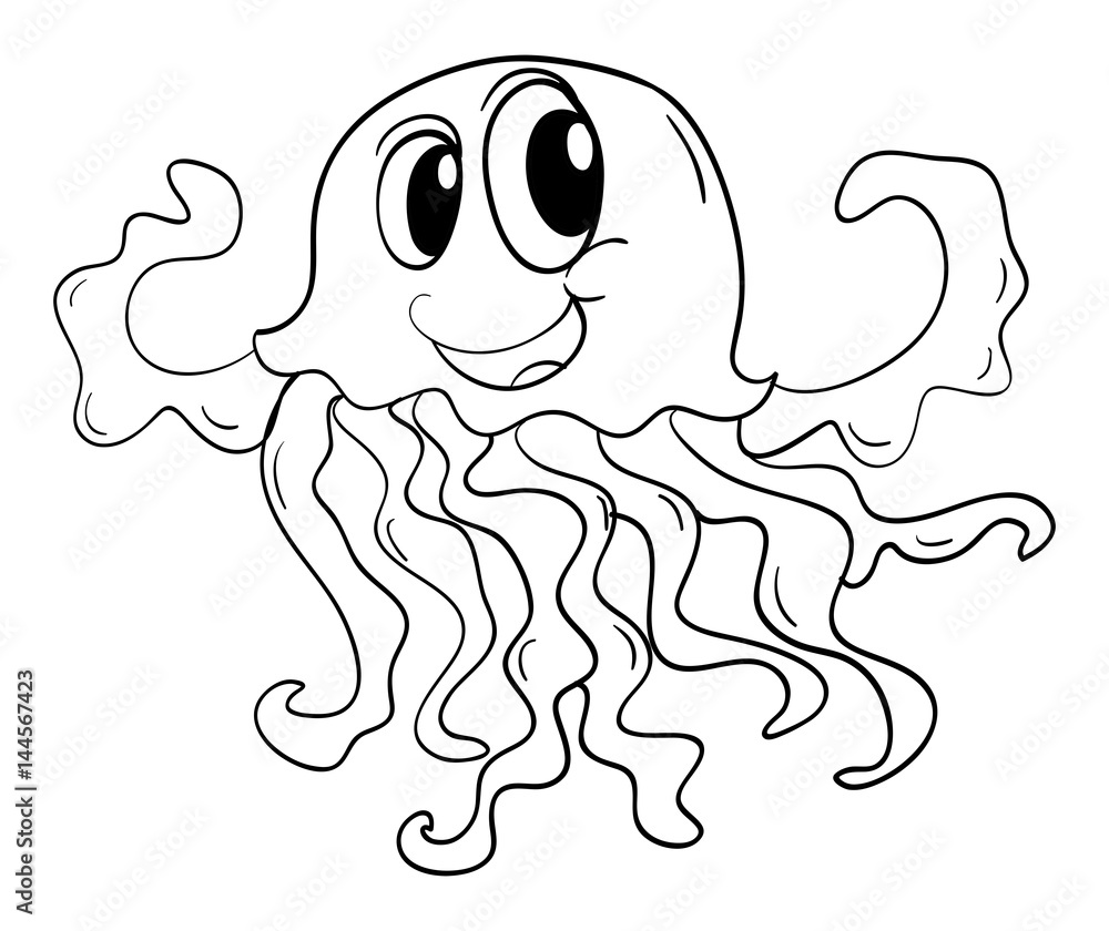 Animal outline for jellyfish Animal outline for jellyfish