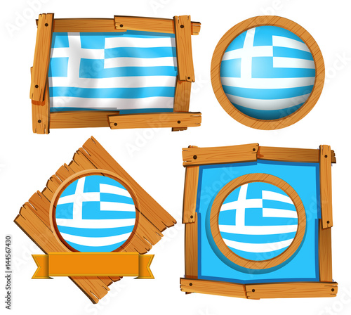Greece flag in different frames