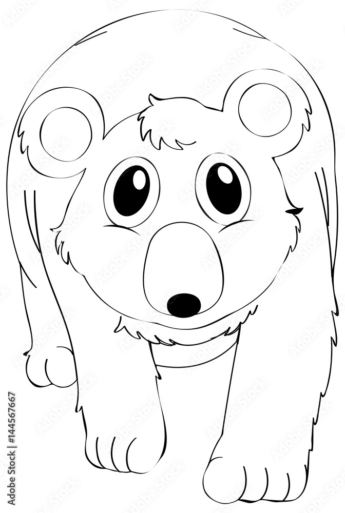 Fototapeta Doodle zwierzęcy charakter dla niedźwiedzia