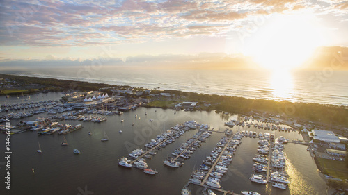 Photos Aerial view over Marina Mirage and boats as the sunrises over the ocean, Gold Co
