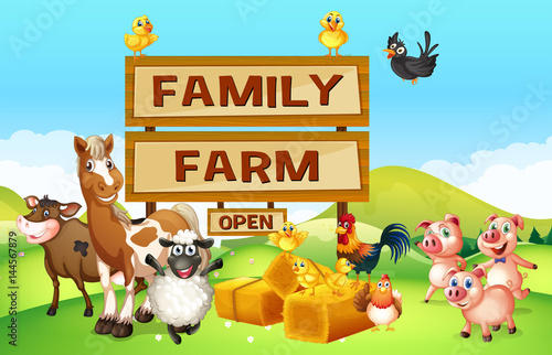 Farm animals on the farm
