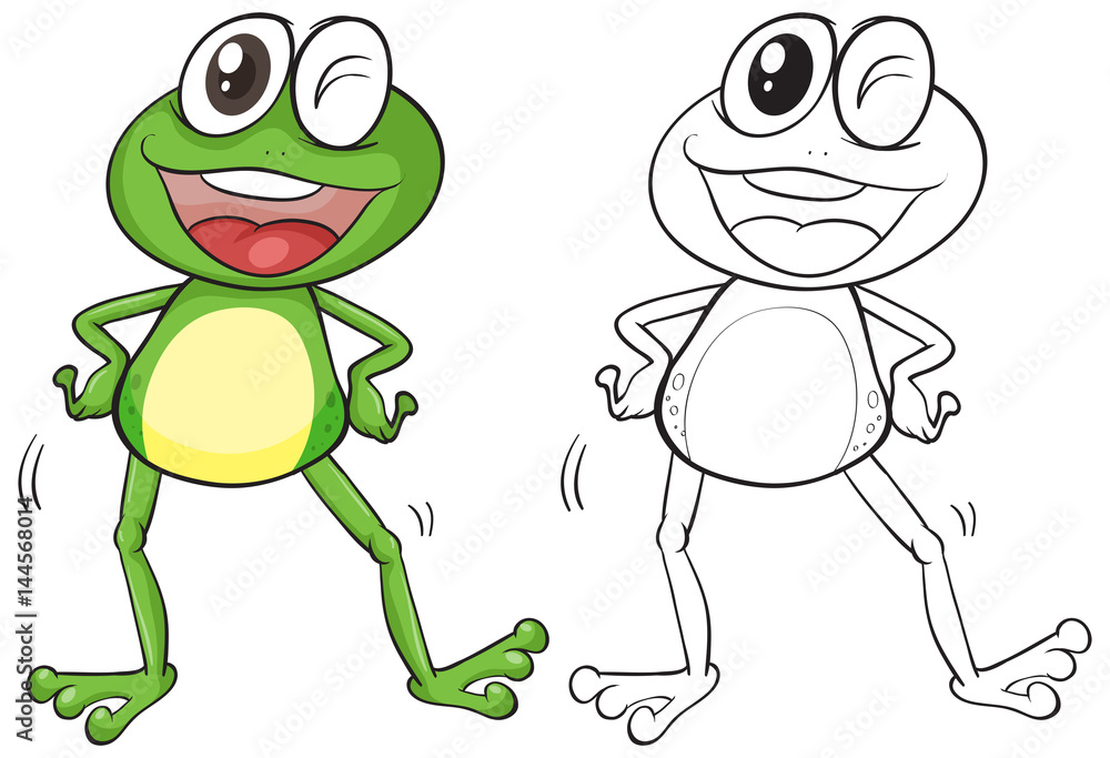 Fototapeta premium Animal outline for silly frog