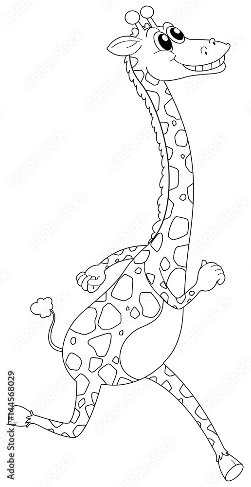 Fototapeta premium Animal outline for giraffe running