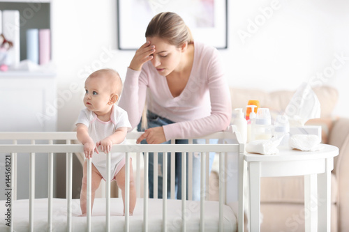 Depressed young woman with ...